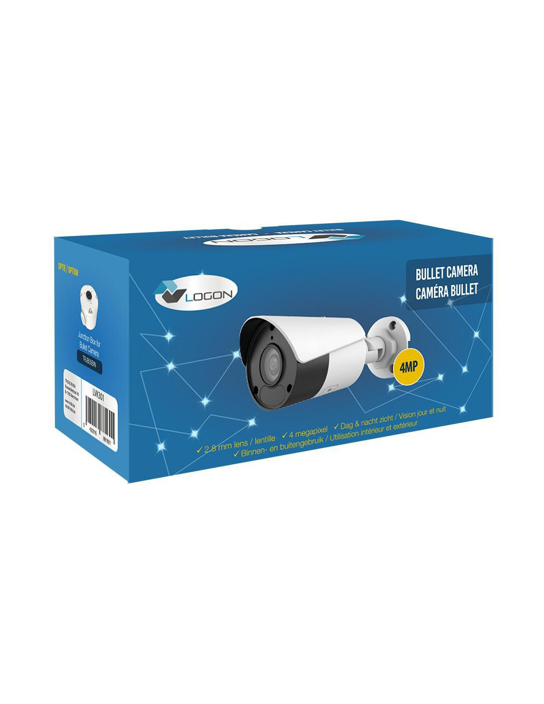 Mini bullet 4MP 2.8mm avec microphone intégré - blanc