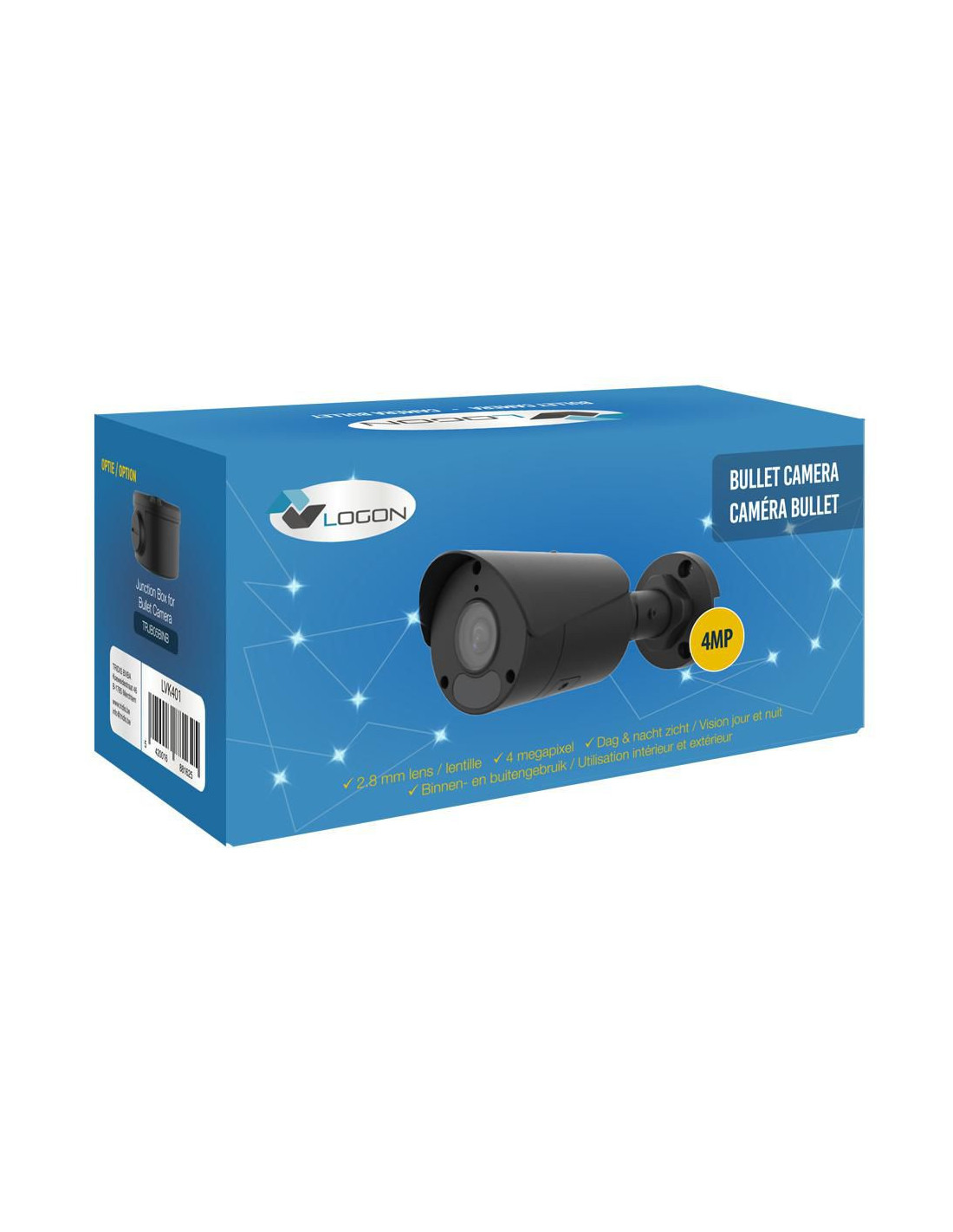 Mini bullet 4MP 2.8mm avec microphone intégré - noir