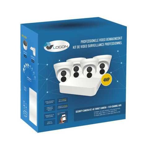 Kit de caméras 4x 4MP tourelle 2.8mm avec NVR 8 canaux - blanc