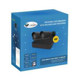 Kit de caméras 2x 4MP mini bullet 2.8mm - NVR 4 canaux - noir