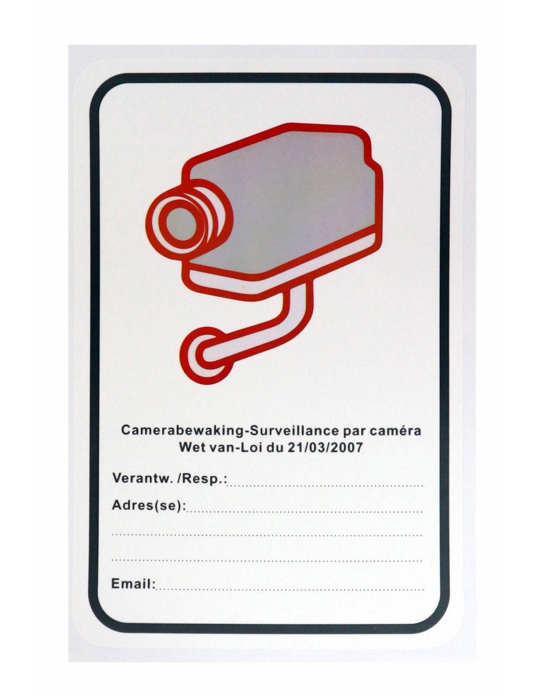 Autocollants CCTV Loi - 10x15cm - 3pcs