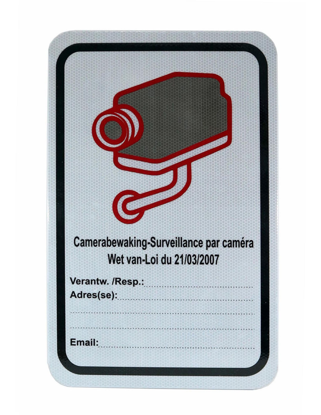 Plaque en Aluminium Loi (21/03/2007) Réfléchissante UV - 60x40cm 2 sets Incl. support latéral