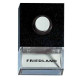 Bouton poussoir 8V illuminé noir avec plaque signalétique et bouton blanc