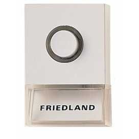 Bouton poussoir 8V illuminé blanc avec plaque signalétique et bouton noir