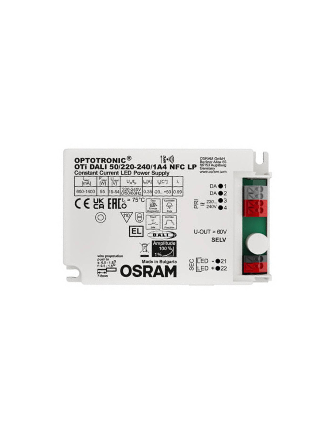DRIVER 9-55W 1050mA CC DIM DALI