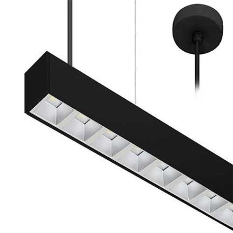 LINEAR 1 P 38W 6625Lm 75° NOIR MAT - ARGENT