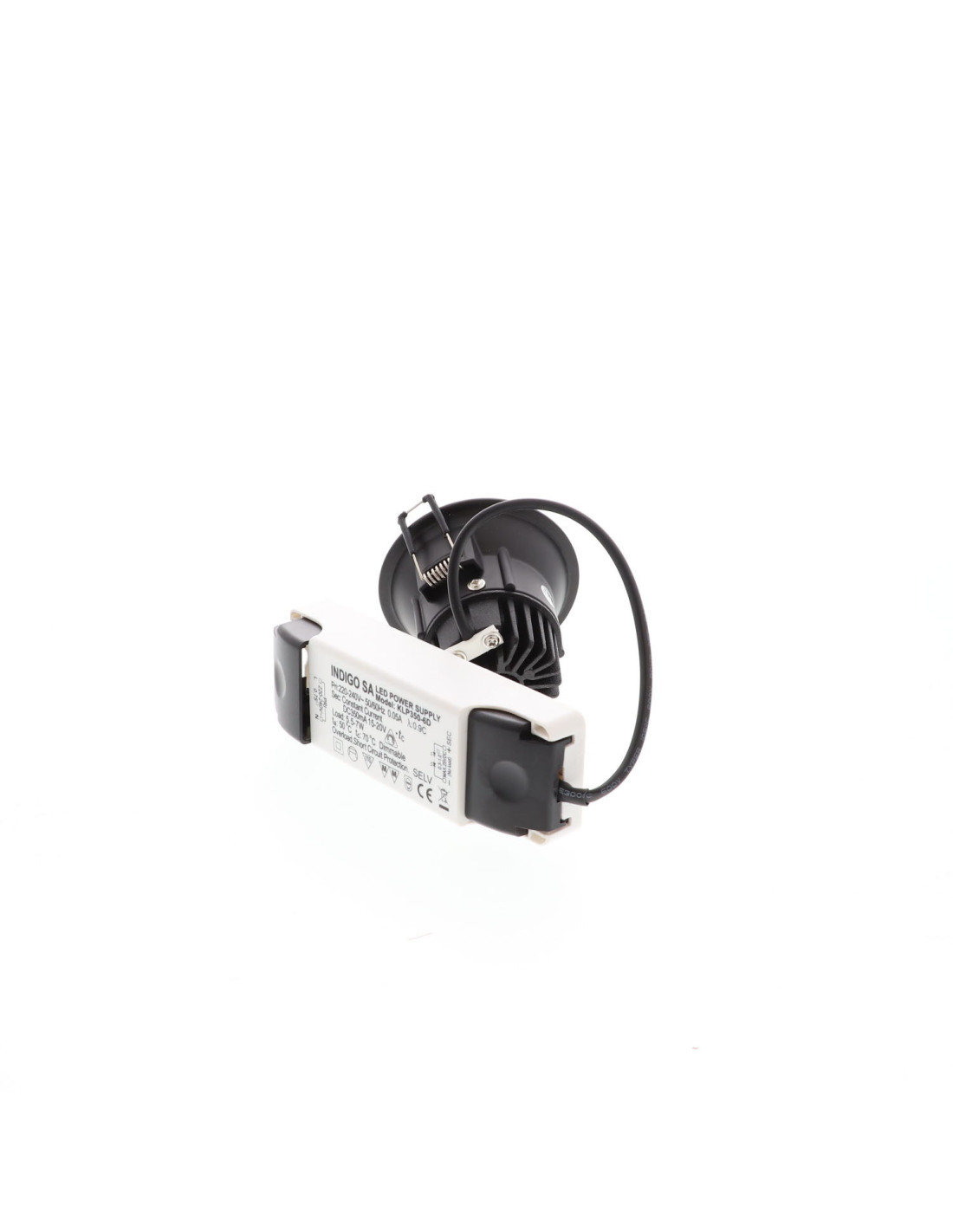 AL3012 RD WARM 6W 530Lm 38° IP44 DIM NOIR MAT