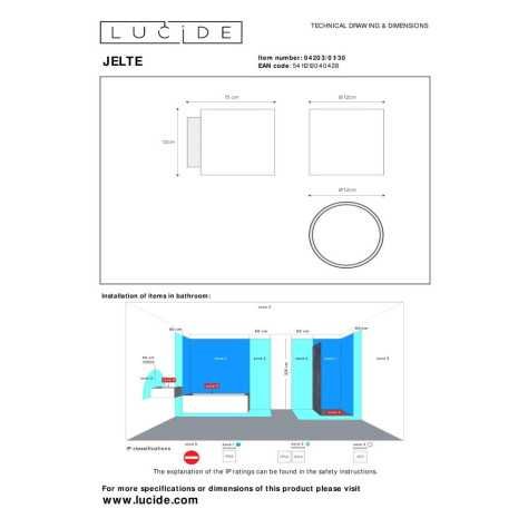 JELTE - Applique murale Salle de bains - 1xG9 - IP44 - Noir