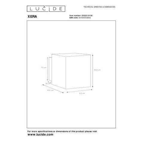 XERA - Applique murale - 1xG9 - Noir