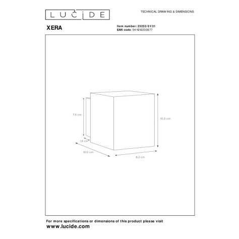 XERA - Applique murale - 1xG9 - Blanc