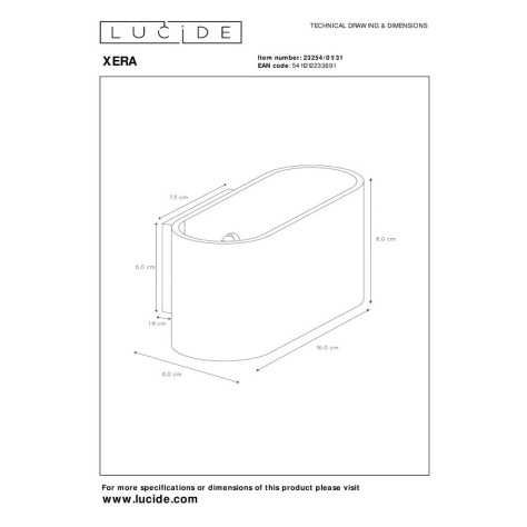 XERA - Applique murale - 1xG9 - Blanc