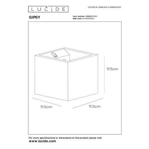 GIPSY - Applique murale - 1xG9 - Taupe