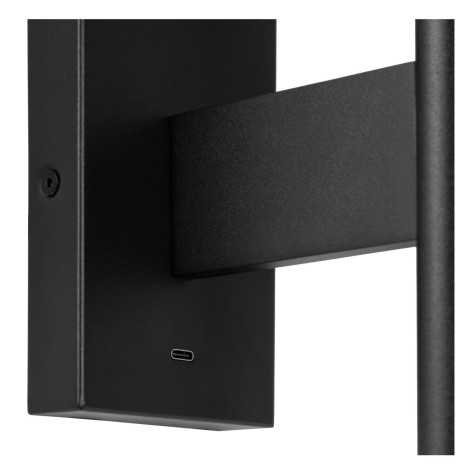 FINAN - Applique murale - LED - 1x6W 2700K - Point de rechargement USB - Noir