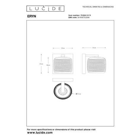 ERYN - Applique murale - 1xG9 - Chrome