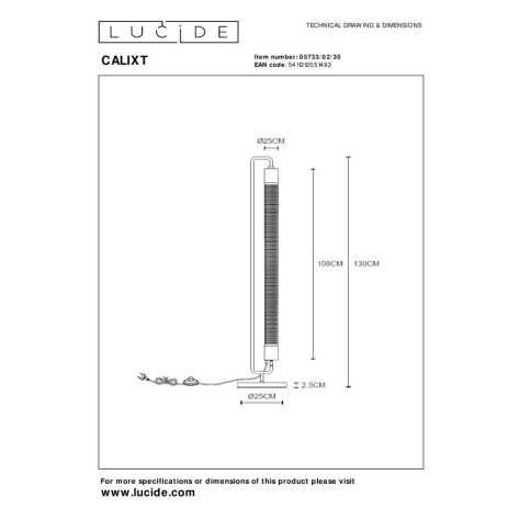 CALIXT - Lampadaire - 2xE27 - Noir