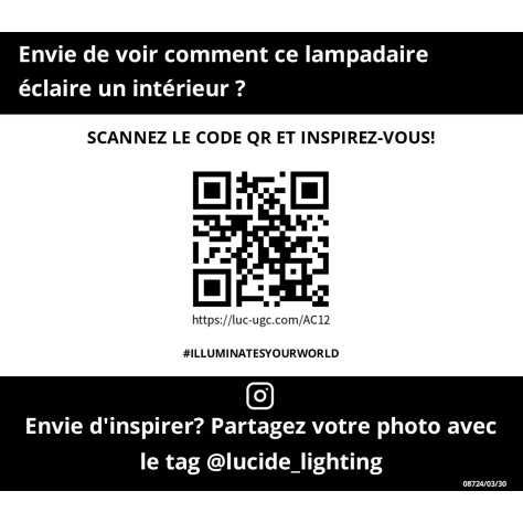 ARTHUR - Lampadaire - 3xE27 - Noir