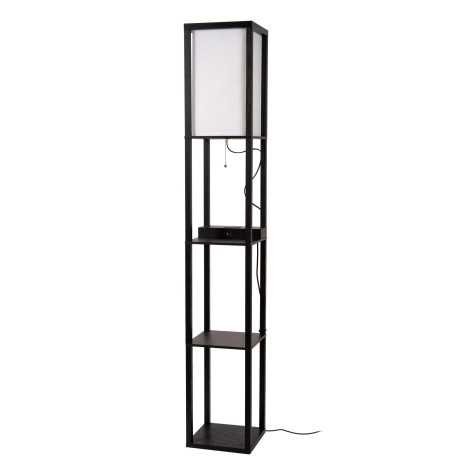 MENNO - Lampadaire - 1xE27 - Avec chargeur sans fil - Noir