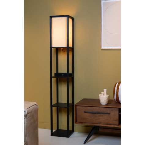 MENNO - Lampadaire - 1xE27 - Avec chargeur sans fil - Noir