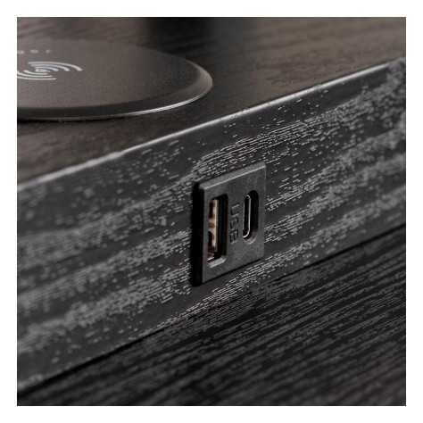 MENNO - Lampadaire - 1xE27 - Avec chargeur sans fil - Noir