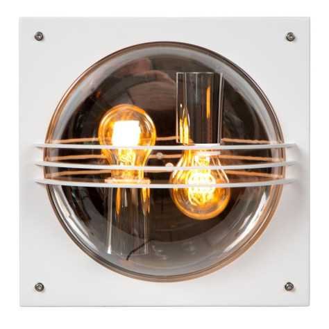 PRIVAS - Applique murale Intérieur/Extérieur - 2xE27 - IP44 - Blanc