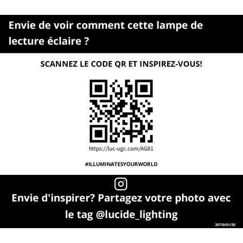 MIZUKO - Lampadaire / lampe de lecture - Ø 13 cm - 1xE14 - Noir