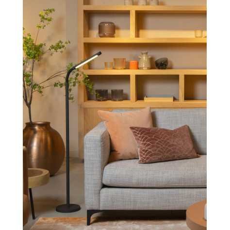 GILLY - Lampadaire / lampe de lecture Rechargeable - Batterie/Piles - LED Dim. - 1x3W 2700K - Noir