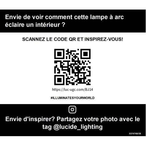 CORINA - Lampadaire arceau - 1xE27 - Crème