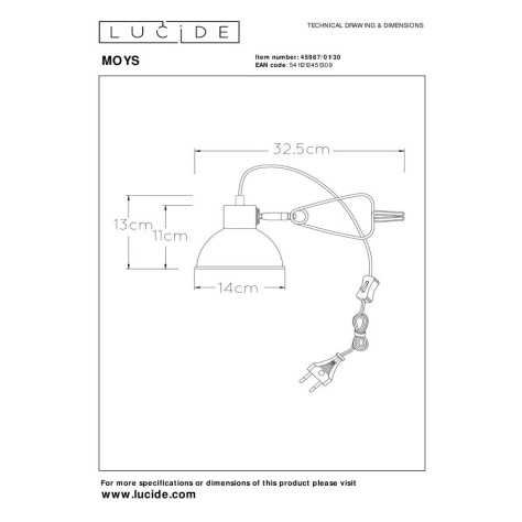 MOYS - Lampe à pince - 1xE27 - Noir