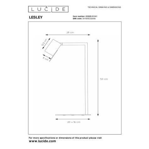 LESLEY - Lampe de bureau - 1xGU10 - Taupe