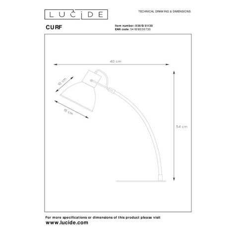 CURF - Lampe de bureau - 1xE27 - Noir