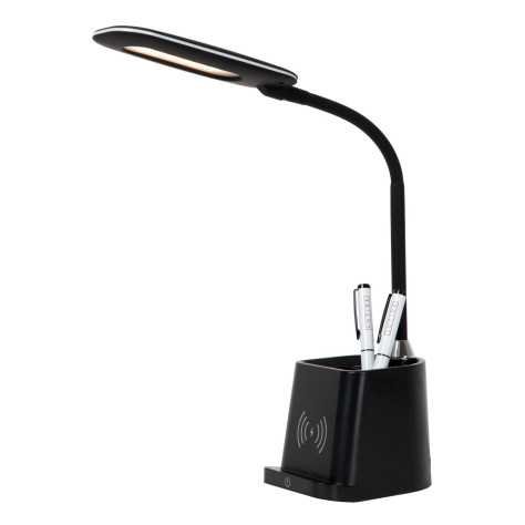 PENNY - Lampe de bureau - LED Dim. - 1x4,7W 3000K - Avec chargeur sans fil - Noir