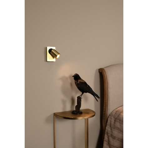 NIGEL - Lampe de chevet / Applique mural - LED Dim. - GU10 - 1x5W 2200K/3000K - Point de rechargement USB - Or Mat / La