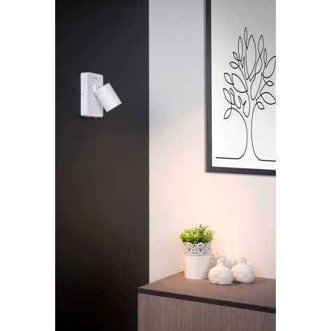 NIGEL - Lampe de chevet / Applique mural - LED Dim. - GU10 - 1x5W 2200K/3000K - Point de rechargement USB - Blanc