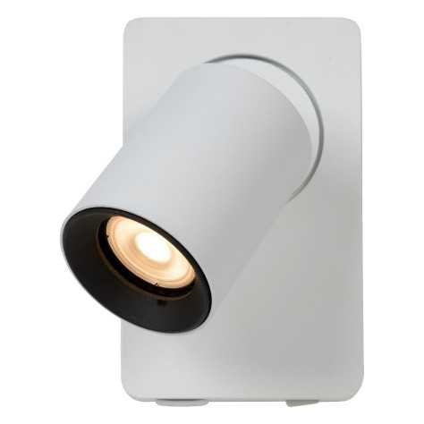NIGEL - Lampe de chevet / Applique mural - LED Dim. - GU10 - 1x5W 2200K/3000K - Point de rechargement USB - Blanc