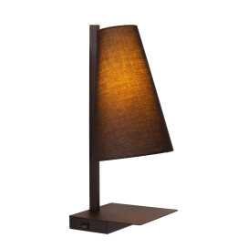 GREGORY - Lampe de chevet / Applique mural - 1xE27 - Point de rechargement USB - Noir