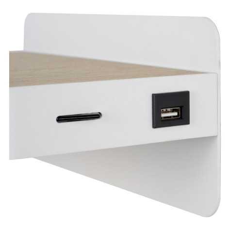 ATKIN - Lampe de chevet / Applique mural - LED - 1x6W 3000K - Point de rechargement USB - Blanc