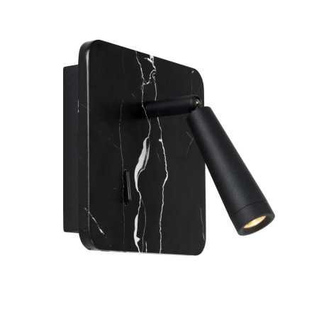 OREGON - Lampe de chevet / Applique mural - LED - 1x4W 3000K - Point de rechargement USB - Noir