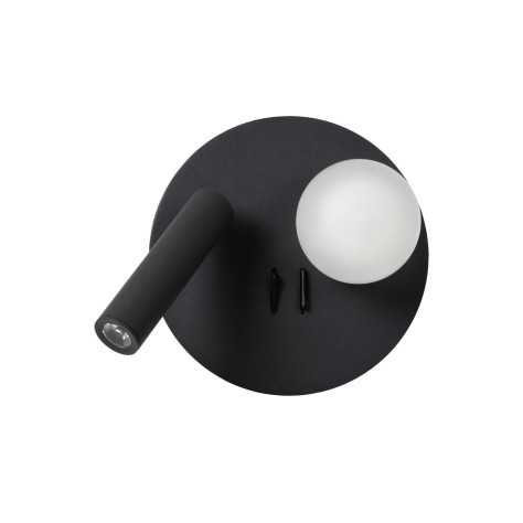MATIZ - Lampe de chevet / Applique mural - LED - 1x3,5W 3000K - Point de rechargement USB - Noir