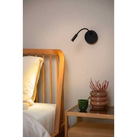 JOLIJN - Lampe de chevet / Applique mural Rechargeable - Batterie/Piles - Ø 11 cm - LED - 1x2W 3000K - Magnétique - Noi