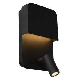 BOXER - Lampe de chevet / Applique mural - LED - 3000K - Point de rechargement USB - Noir