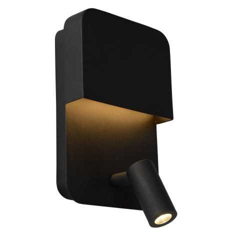 BOXER - Lampe de chevet / Applique mural - LED - 3000K - Point de rechargement USB - Noir
