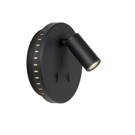 BENTJER - Lampe de chevet / Applique mural - Ø 14 cm - LED - 3000K - Noir