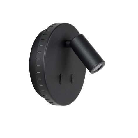 BENTJER - Lampe de chevet / Applique mural - Ø 14 cm - LED - 3000K - Noir