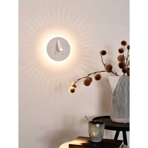BENTJER - Lampe de chevet / Applique mural - Ø 14 cm - LED - 3000K - Blanc