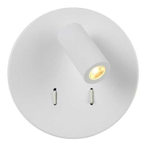 BENTJER - Lampe de chevet / Applique mural - Ø 14 cm - LED - 3000K - Blanc
