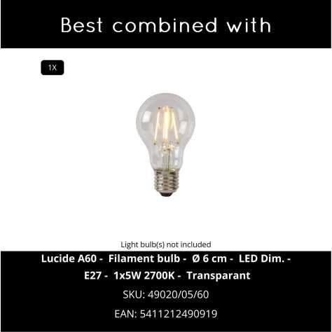 MAGIUS - Lampe de table - Ø 28 cm - 1xE27 - Naturel