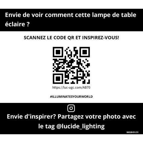 MARBOL - Lampe de table - Ø 15 cm - 1xE27 - Blanc