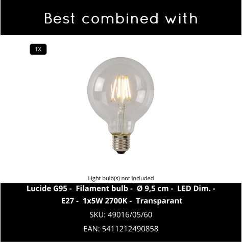 ARTHUR - Lampe de table - 1xE27 - Noir