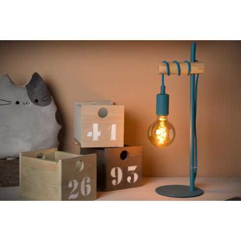POLA - Lampe de table Chambres d'enfant - Ø 15 cm - 1xE27 - Bleu