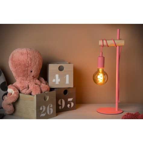 POLA - Lampe de table Chambres d'enfant - Ø 15 cm - 1xE27 - Rose